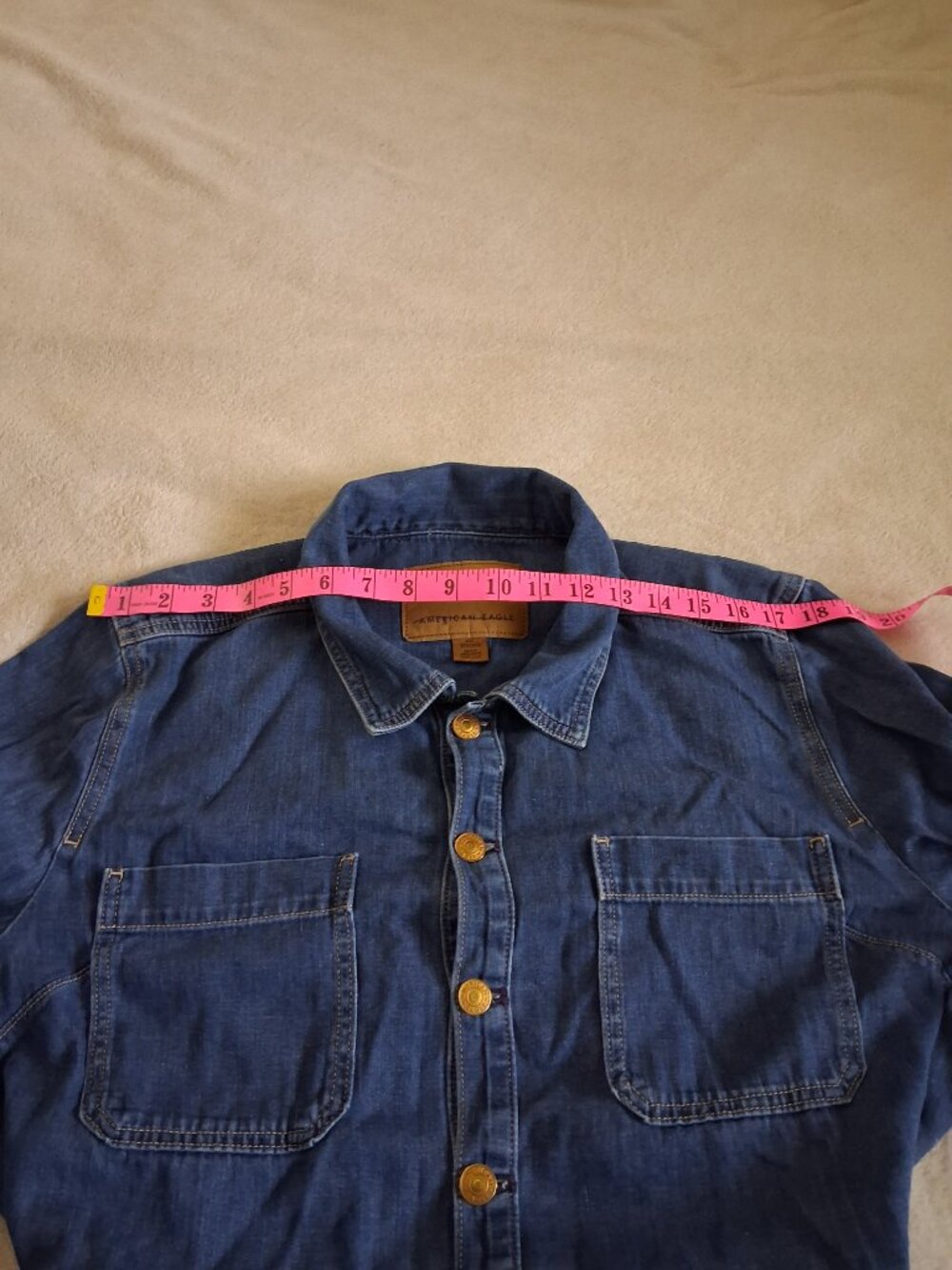 American Eagle Women's Size XXL Denim Button Down Long Sleeve Romper - Picture 11 of 16